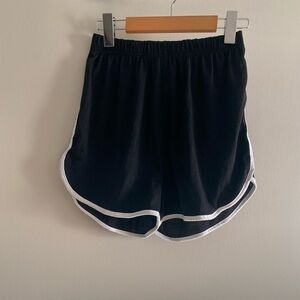 High Waisted Black Shorts With White Stripe